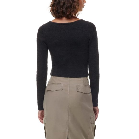 Aritzia Wilfred Free Hush Knit Sweetheart Sweater, Black, Small - Picture 3 of 3